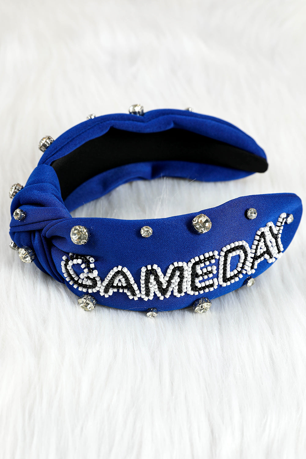 Dark Blue GAME DAY Rugby Football Season Diamond Knotted Headband Headwear JT's Designer Fashion