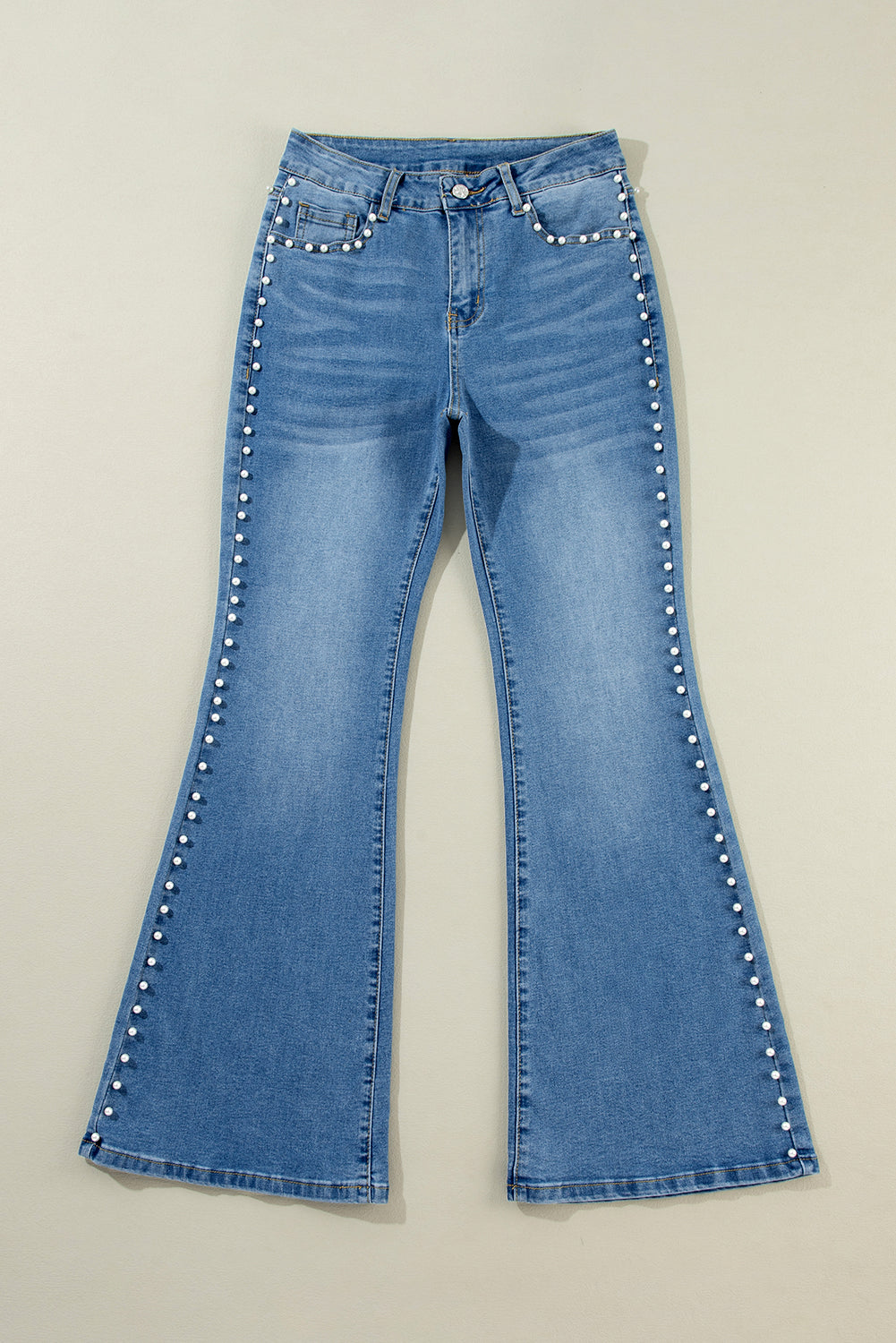 Dusk Blue Pearl Boot Cut Denim Jeans Jeans JT's Designer Fashion