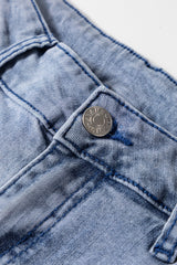 Beau Blue High Waist Button Zip Fly Bell Bottom Jeans Jeans JT's Designer Fashion
