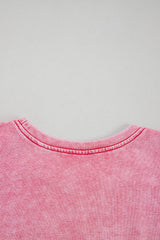 Sachet Pink Mineral Wash Raw Edge Ruffle Mini Dress Mini Dresses JT's Designer Fashion