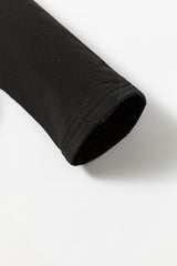 Black Solid Scoop Neck Slim Fit Thermal Top Long Sleeve Tops JT's Designer Fashion