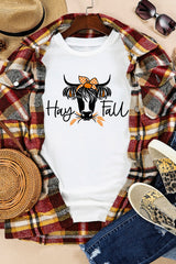 White Hay Fall Cow Head Graphic Tee Graphic Tees JT's Designer Fashion