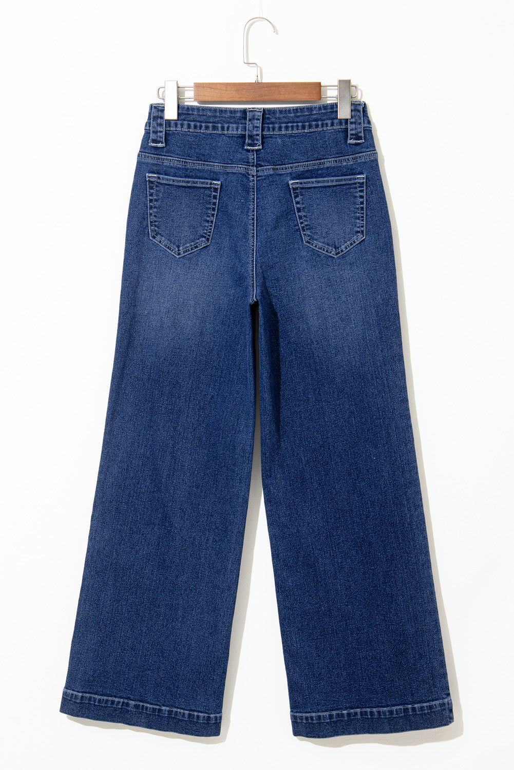 Sail Blue Wide Leg Pocketed High Waist Jeans Jeans JT's Designer Fashion