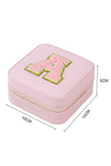 Pink Chenille A Graphic Jewelry Case with Mirror Other Accessories JT's Designer Fashion