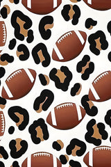 White Leopard & Rugby Print Flannel Blanket 130*150cm Other Accessories JT's Designer Fashion
