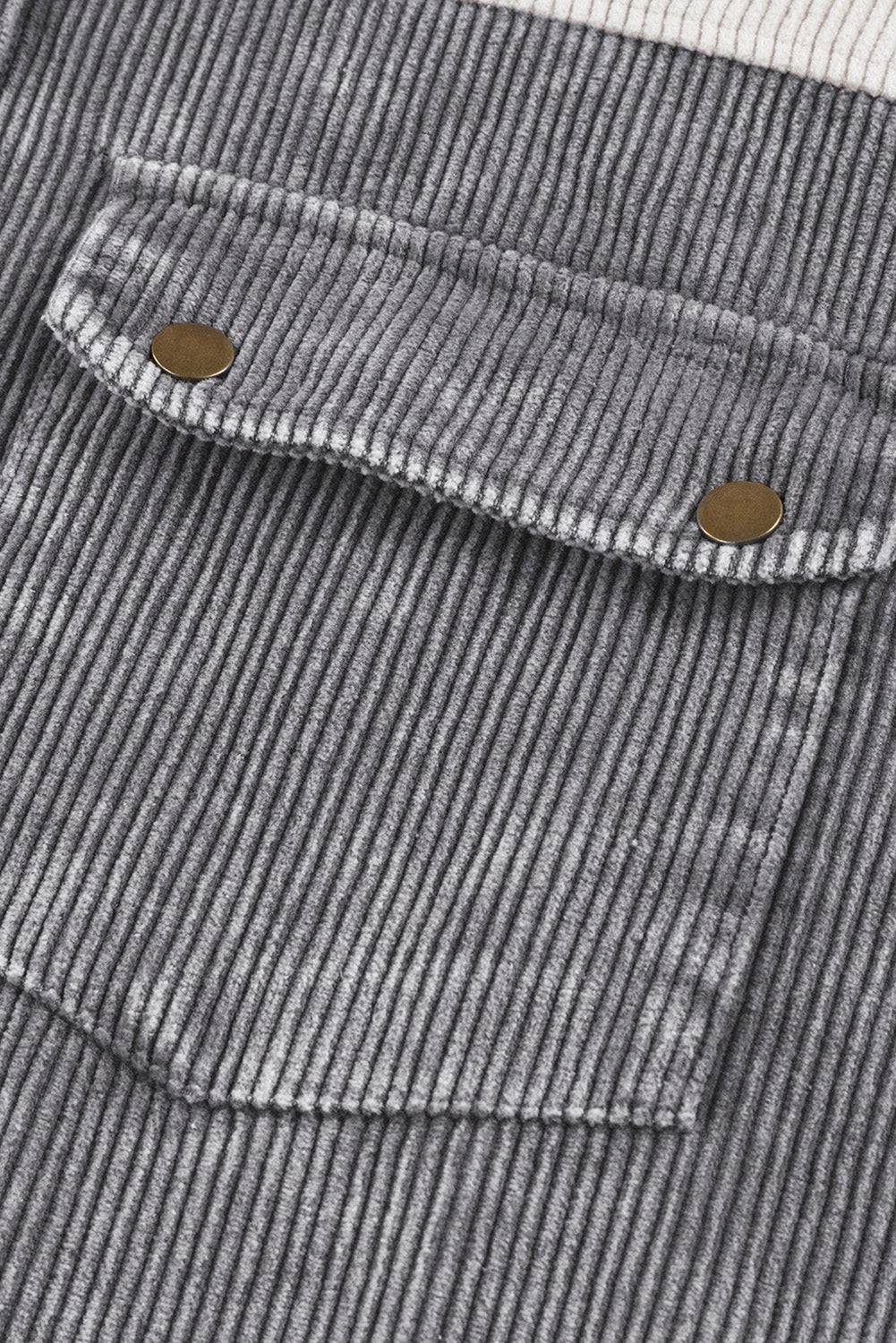 Gray Color Block Button Down Hooded Corduroy Jacket Jackets JT's Designer Fashion
