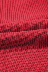 Fiery Red Ribbed Knit Bow Front Buttoned Cardigan Cardigans JT's Designer Fashion
