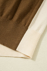 Desert Palm Colorblock Raglan Puff Sleeve Mock Neck Sweater Sweaters JT's Designer Fashion