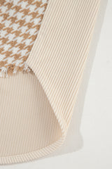 Parchment Houndstooth Corduroy Patchwork Flap Pocket Shacket Jackets JT's Designer Fashion