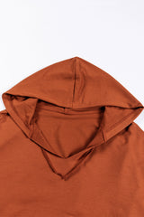 Chestnut V Neck Kangaroo Pocket Oversized Hoodie Sweatshirts & Hoodies JT's Designer Fashion