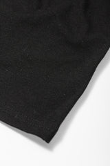 Black Notched Neck Pleated Puff Sleeve Shift T-shirt Dress T Shirt Dresses JT's Designer Fashion