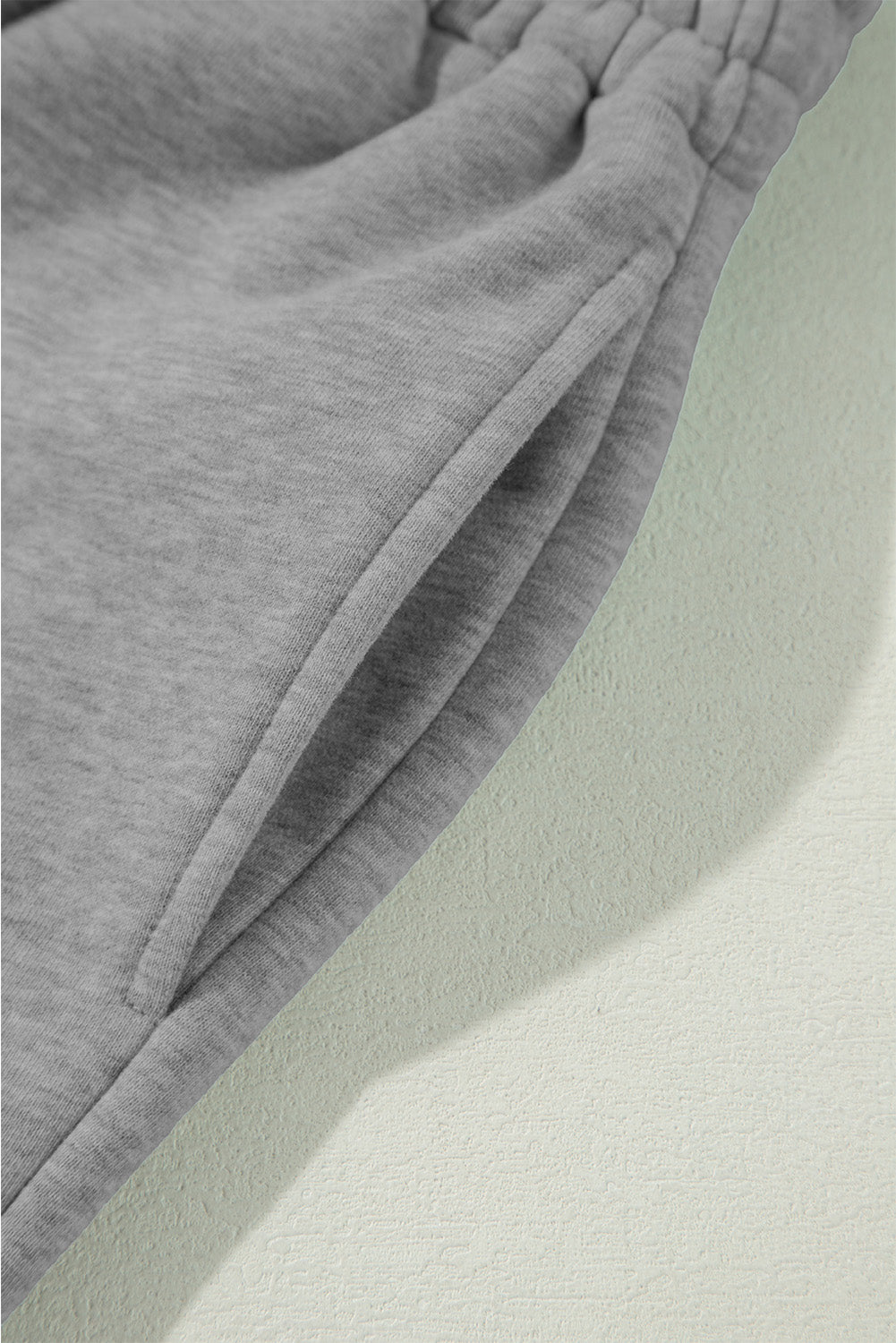 Light Grey Solid Color Fleece Lined Drawstring Waist Casual Pants Pants & Culotte JT's Designer Fashion