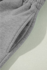 Light Grey Solid Color Fleece Lined Drawstring Waist Casual Pants Pants & Culotte JT's Designer Fashion