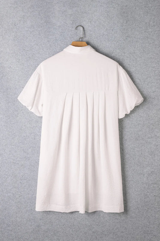 Collared Neck Short Sleeve Mini Dress Mini Dresses JT's Designer Fashion