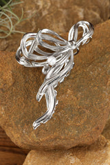Silvery Pearl Decor Bow Knot Alloy Hair Claw Clip Headwear JT's Designer Fashion