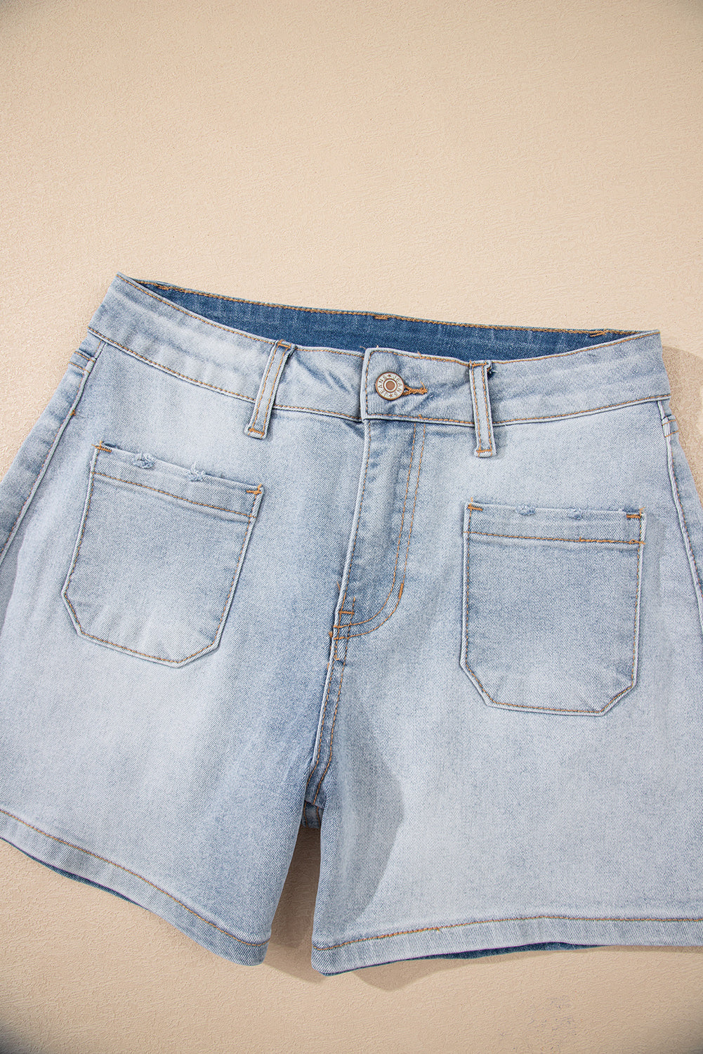 Beau Blue Light Wash High Rise Denim Shorts Denim Shorts JT's Designer Fashion