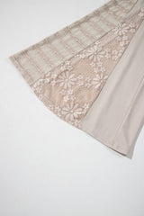 Smoke Gray Boho Lace Patchwork Wide Leg High Waist Pants Pants & Culotte JT's Designer Fashion