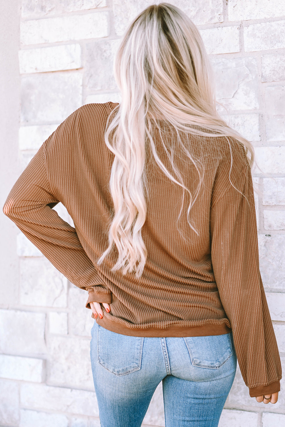 Khaki You Are Loved Print Corduroy Sweatshirt Sweatshirts & Hoodies JT's Designer Fashion