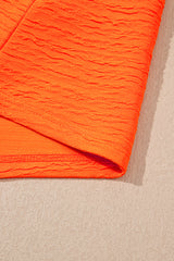 Orange Textured V Neck T Shirt and Shorts Set Short Sets JT's Designer Fashion