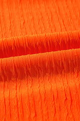 Orange Textured V Neck T Shirt and Shorts Set Short Sets JT's Designer Fashion
