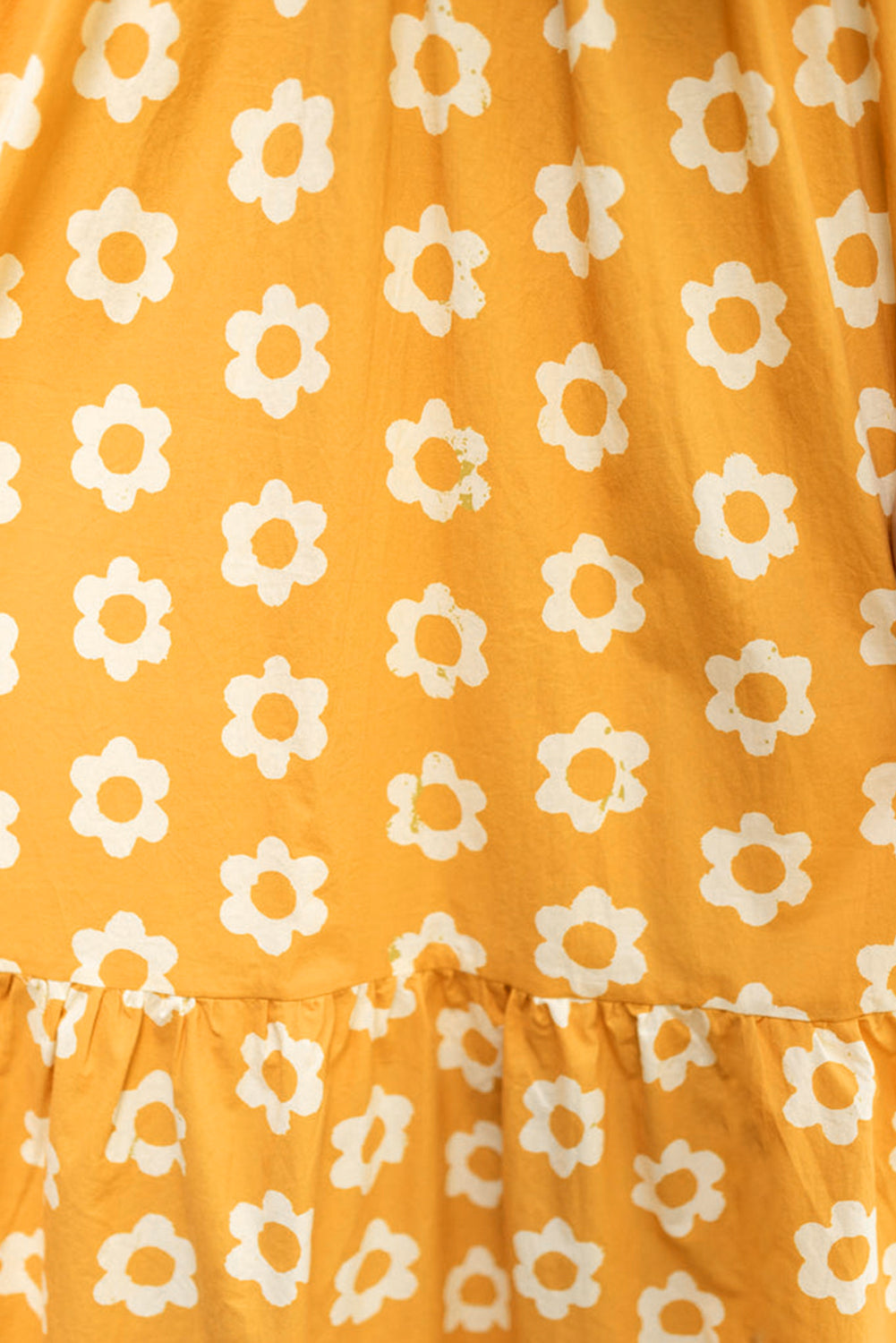 Yellow Flower Print Bracelet Sleeve Buttons Collared Long Dress Maxi Dresses JT's Designer Fashion