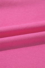 Bright Pink Textured Patchwork Round Neck Sweatshirt Sweatshirts & Hoodies JT's Designer Fashion