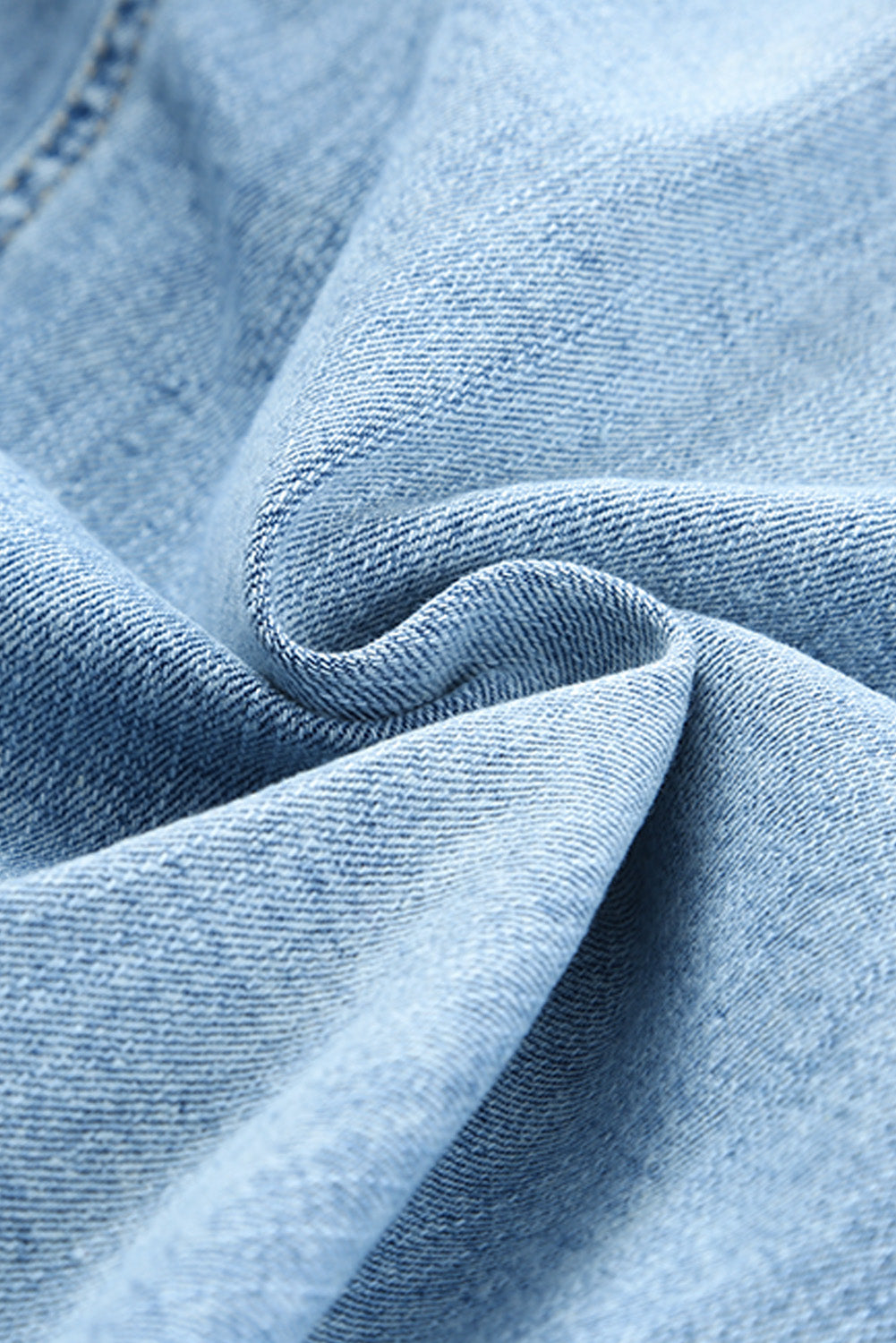 Sky Blue Gather Round Distressed Pocketed Denim Jogger Jeans JT's Designer Fashion
