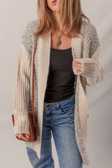 Color Block Side Pockets Open Front Cardigan Cardigans JT's Designer Fashion