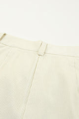 Beige Corduroy High Waist Straight Leg Pants Pants & Culotte JT's Designer Fashion