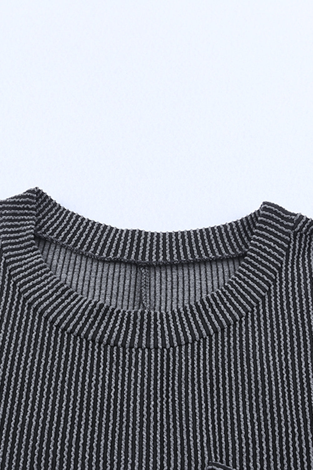 Gray Striped Ribbed Knit T-shirt Shift Dress T Shirt Dresses JT's Designer Fashion