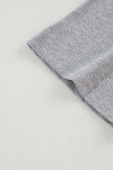 Light Grey Solid Color Loose Tunic Top and Slim Shorts Set Short Sets JT's Designer Fashion