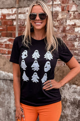 Black Halloween Ghost Graphic Tee Graphic Tees JT's Designer Fashion