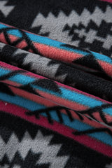 Black Aztec Printed Zip Up Collar Jacket Jackets JT's Designer Fashion