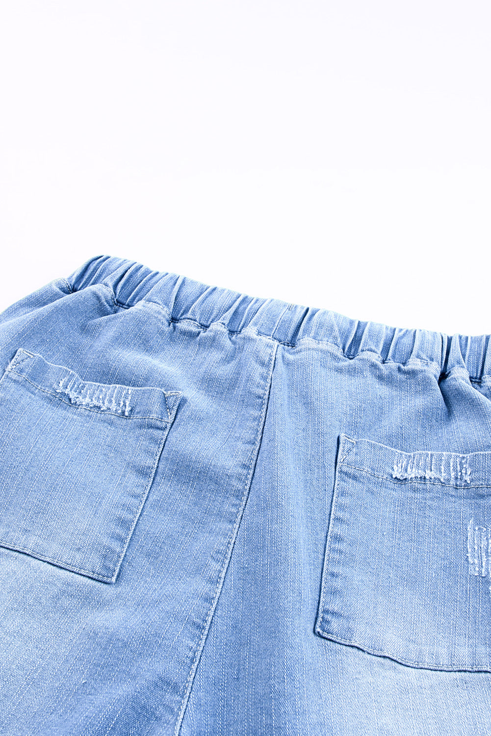 Sky Blue Pocketed Distressed Denim Joggers Jeans JT's Designer Fashion