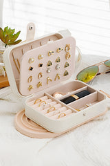 White Multi Layers Lint Lined Buttoned Closure Portable Jewelry Organizer Other Accessories JT's Designer Fashion