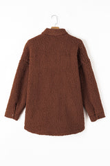 Red Clay Faux Shearling Teddy Bear Jacket Jackets JT's Designer Fashion