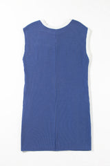 Sail Blue Rib Textured Cap Sleeve T-Shirt Dress T Shirt Dresses JT's Designer Fashion