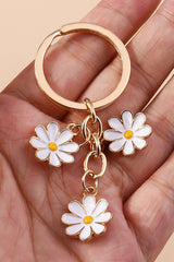 White Cute Daisy Shape Ornament Key Ring Other Accessories JT's Designer Fashion