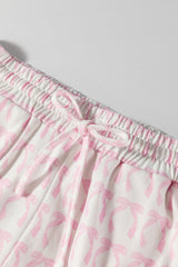 Pink Striped 3/4 Sleeve Drop Shoulder Top Long Sleeve Tops JT's Designer Fashion