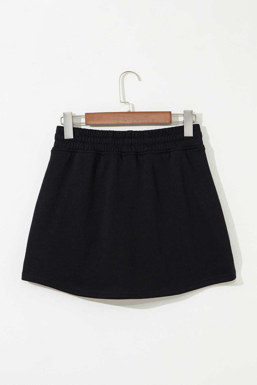 Black Sequin Heifer Patched French Terry Drawstring Skort Graphic Pants JT's Designer Fashion