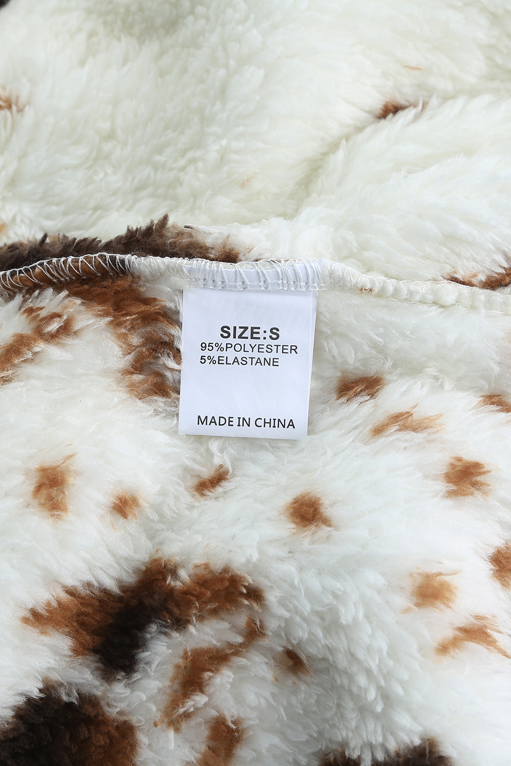 Zip Collar Cow Print Fleece Sweatshirt Sweatshirts & Hoodies JT's Designer Fashion