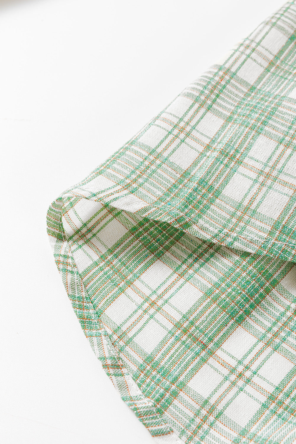 Green Checkered Print Loose Fit Buttoned Hooded Shacket Plaid Shackets JT's Designer Fashion