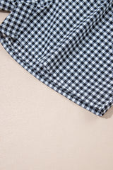 Black Gingham Printed High Waist Shorts Casual Shorts JT's Designer Fashion