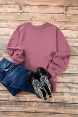 Valerian Plain Drop Shoulder Crewneck Pullover Sweatshirt Sweatshirts & Hoodies JT's Designer Fashion