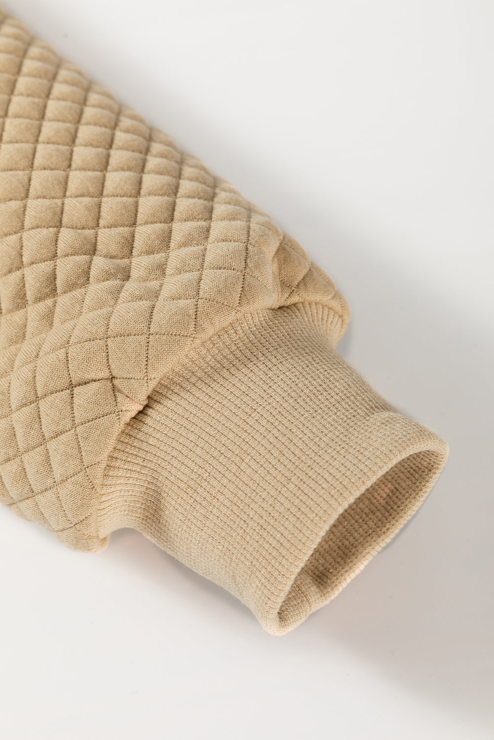 Pale Khaki Solid Geometric Textured Baseball Collar Jacket Jackets JT's Designer Fashion