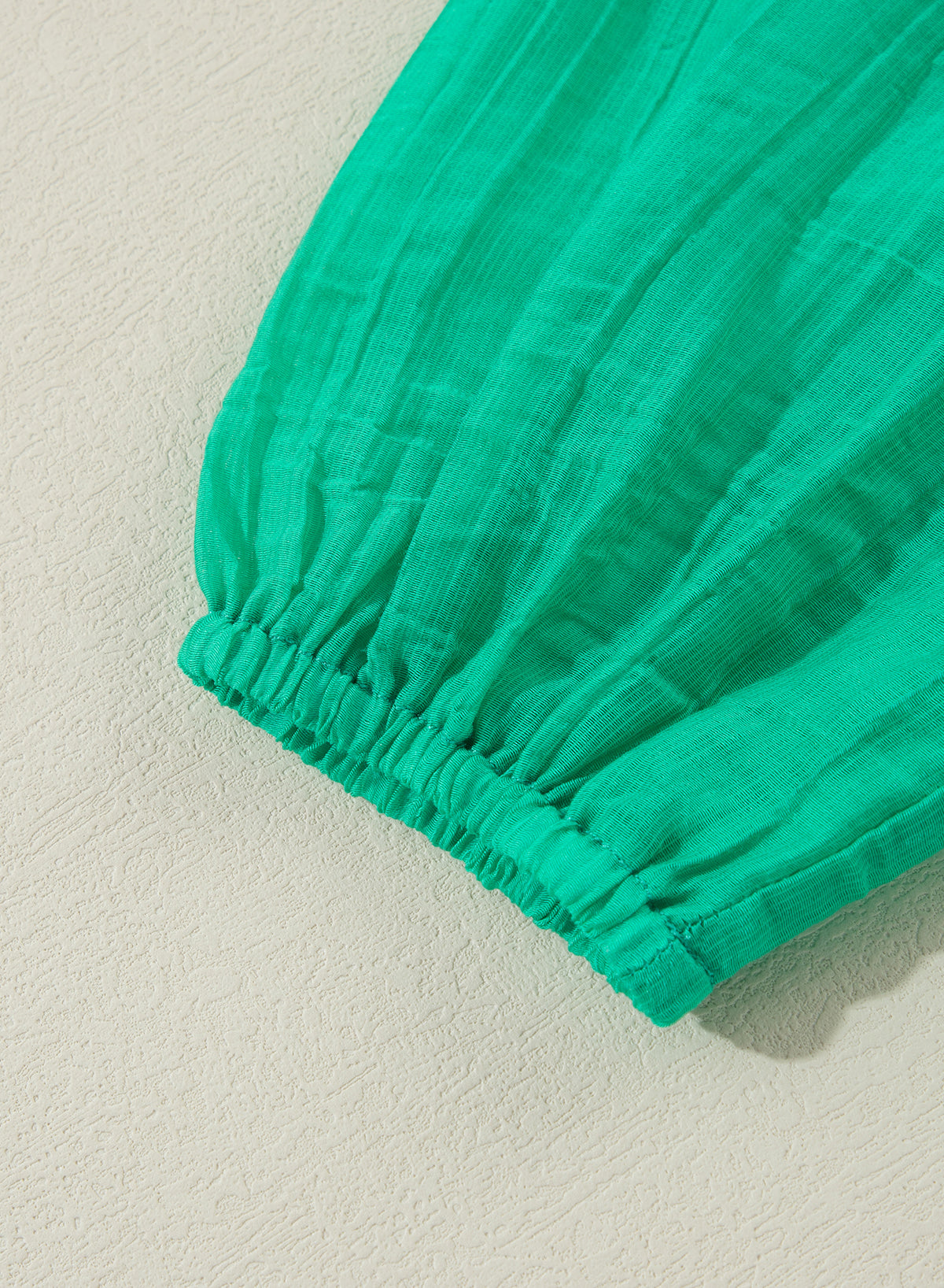 Sea Green Frilly V Neck Puff Sleeve Drawstring Shift Mini Dress Mini Dresses JT's Designer Fashion