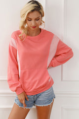 Contrast Patchwork Kangaroo Pocket Sweatshirt Sweatshirts & Hoodies JT's Designer Fashion