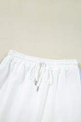 White Colorblock Edge Cap Sleeve Collared Top 2 Piece Skirt Set Two Piece Dresses JT's Designer Fashion