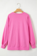 Bonbon Solid O Neck High Low Hem Pullover Sweatshirt Sweatshirts & Hoodies JT's Designer Fashion
