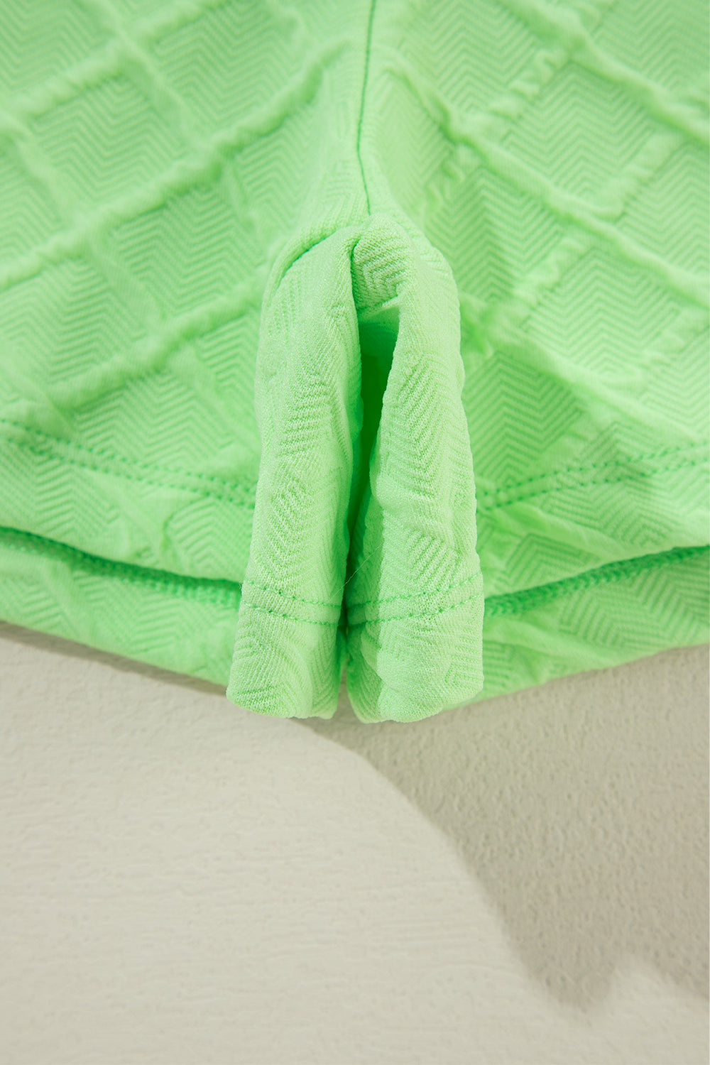 Light Green Checkered Textured Tee and Drawstring Shorts Short Sets JT's Designer Fashion